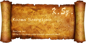 Kozma Szergiusz névjegykártya